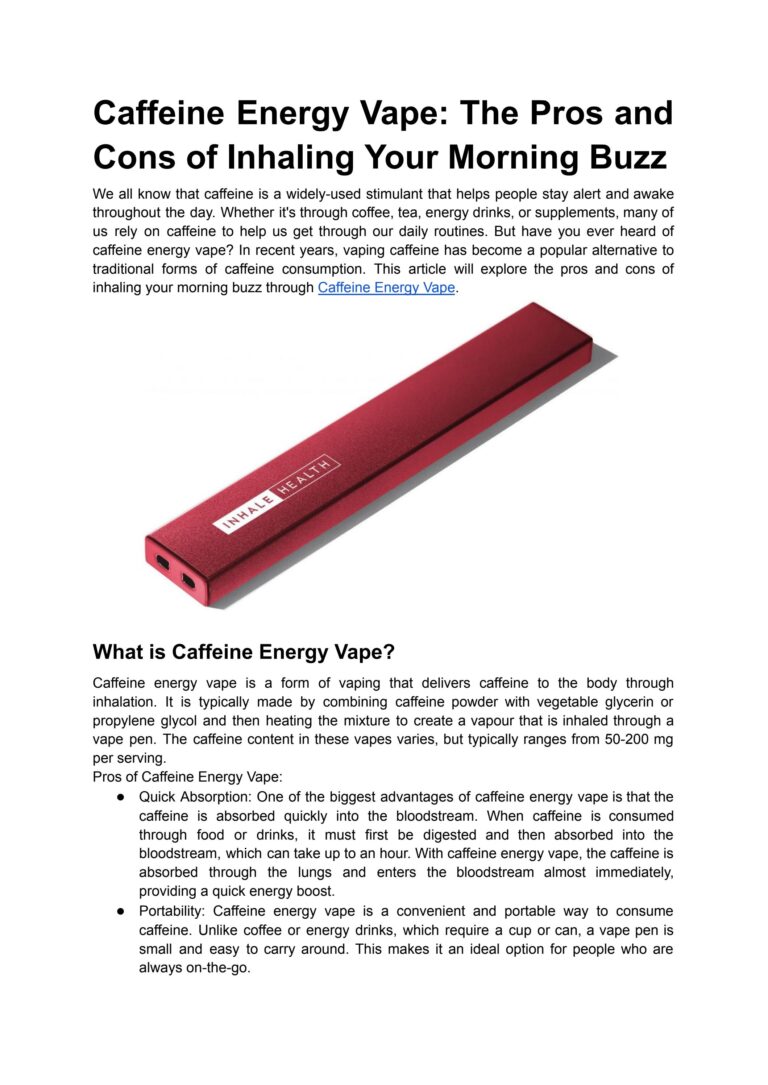 Are Caffeine Vapes Addictive?